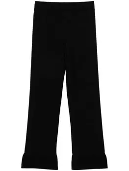 Расклешенные трикотажные брюки TWINSET, черный