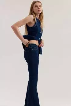 Расклешенные ультра-высокие джинсы H&M, синий