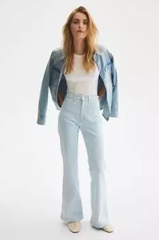 Расклешенные ультра-высокие джинсы H&M, голубой
