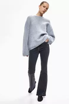 Расклешенные ультравысокие джинсы H&M, серый