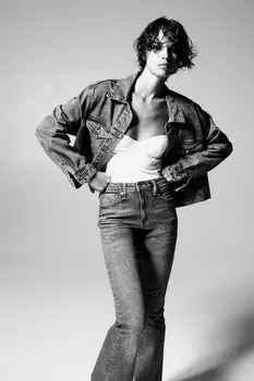 Расклешенные ультравысокие джинсы H&M, синий