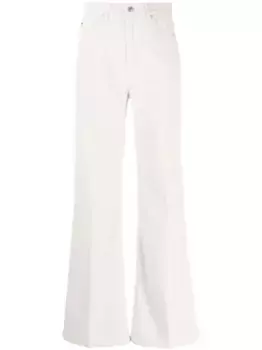 Расклешенные вельветовые брюки AMI Paris, белый
