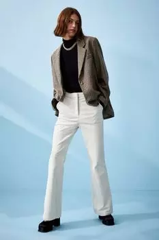 Расклешенные вельветовые брюки H&M, сливочный
