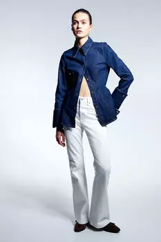 Расклешенные высокие джинсы H&M, белый