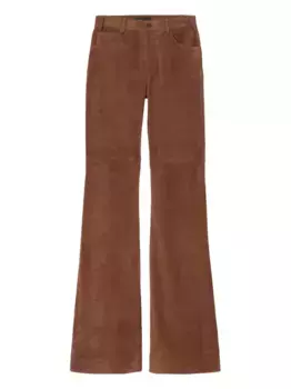 Расклешенные замшевые брюки Roe Nili Lotan, коричневый