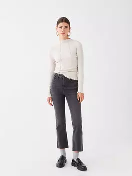 Расклешенные женские джинсовые брюки LCW Jeans, серое родео