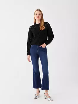Расклешенные женские джинсовые брюки LCW Jeans, темное родео