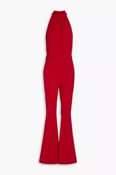 Расклешенный комбинезон из крепа со сборками BOUTIQUE MOSCHINO, красный
