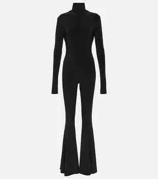 Расклешенный комбинезон с водолазкой Norma Kamali, черный