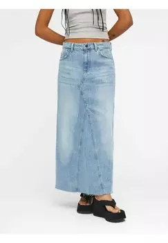 Расклешенный низ Object OBJHARLOW LONG SKIRT, цвет light blue denim