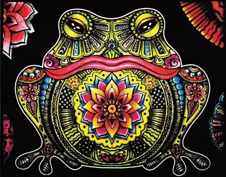 Раскраска Бархат, Лягушка Painting Velvet