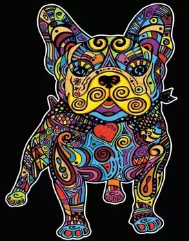 Раскраска Бархатная, Французский бульдог Painting Velvet