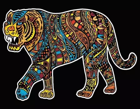 Раскраска Бархатная, Тигр Painting Velvet