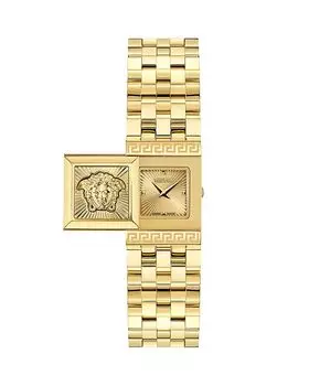 Раскрывающиеся квадратные часы, 18 мм x 25 мм Versace, золотой