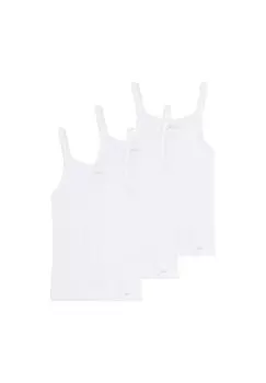 Распашонки для девочек, комплект из 3 рубашек без рукавов базовый - белый Sanetta, цвет Years