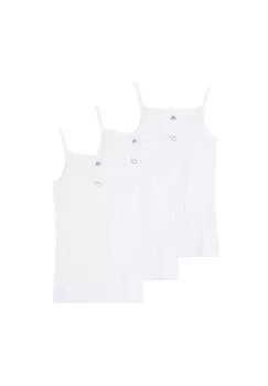 Распашонки для девочек, набор из 3 шт. - базовая рубашка с сердечком, натуральный хлопок (органический) Sanetta, белый