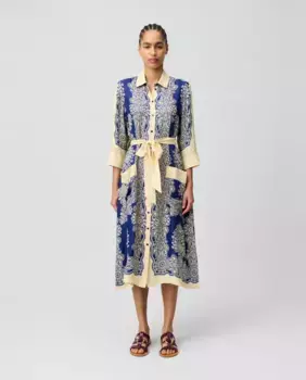 Расписное платье-рубашка Claudie Pierlot, синий