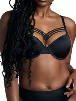 Распродажа Dame De Paris Бюстгальтер с подушечками и глубоким вырезом черного цвета marlies dekkers