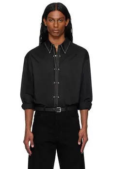 Расшитая металлом рубашка Lemaire, черный
