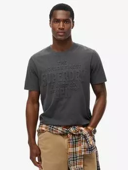Расслабленная футболка с тиснением для спецодежды Superdry, цвет Blackboard