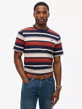 Расслабленная футболка Superdry, темно-синий/разноцветный