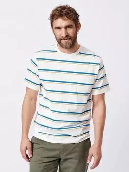 Расслабленная хлопчатобумажная футболка в полоску santon Aubin, белый/разноцветный