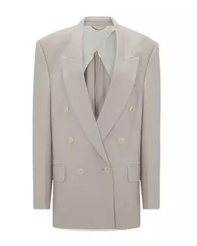 Расслабленный двубортный блейзер Victoria Beckham, серый