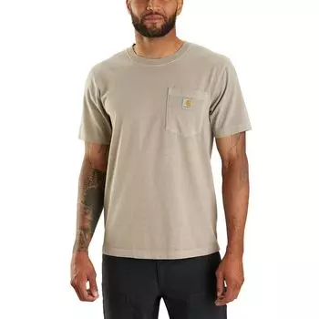 Расслабленный лёгкий карманный футболка с окраской в изделии Carhartt, цвет greige