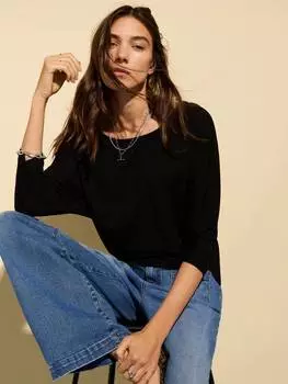 Расслабленный топ с вырезом лодочкой от spenser Baukjen, цвет Caviar Black