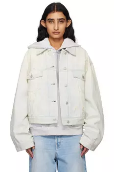 Расслабленный укороченный джинсовый жакет Acne Studios, мультиколор