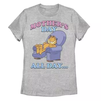 Расслабляющая футболка с портретом Garfield для юниоров ко Дню матери на весь день Licensed Character