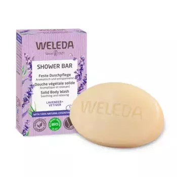 Расслабляющее твердое мыло для душа Shower Bar Lavanda + Vetiver Weleda, 75 g