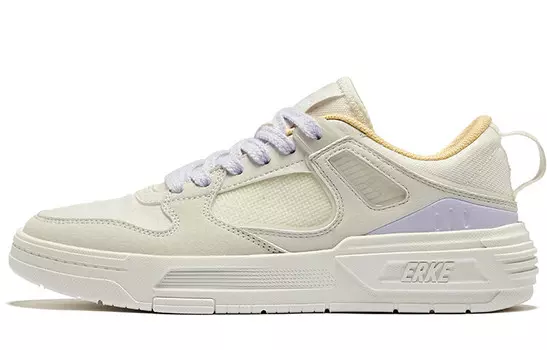 Расслабляющие кроссовки для скейтборда женские с низким верхом микрокристаллические белый серый Erke