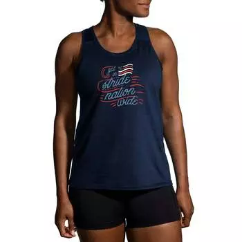 Расстояние Танк 2.0 Топ ВМС/запуск США BROOKS, цвет navy/run usa