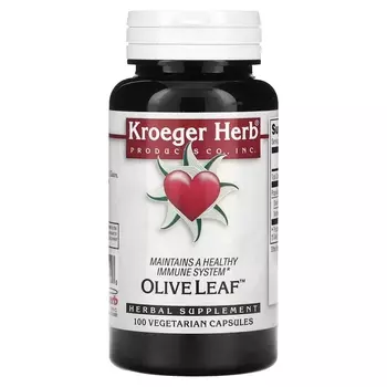 Растительная добавка Kroeger Herb Co оливковый лист, 100 капсул