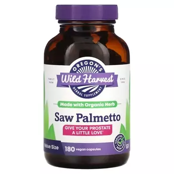 Растительная добавка Oregons Wild Harvest Saw Palmetto, 180 веганских капсул