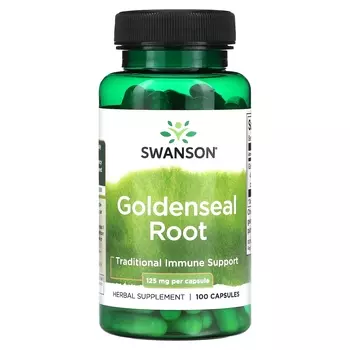 Растительная добавка Swanson Goldenseal Root 125 мг, 100 капсул