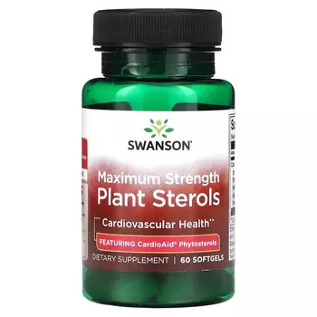 Растительные стерины Swanson максимальной силы, 60 мягких таблеток