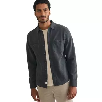 Растягивающаяся твидовая однотонная рубашка-оверсайз Marine Layer, серый