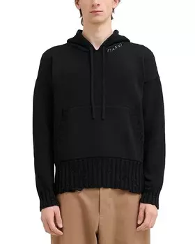 Растрепанное худи Marni, черный