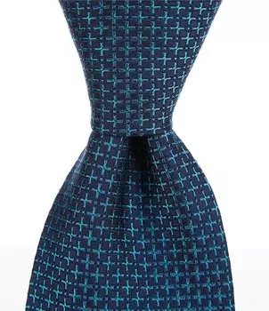 Раундтри и Йорк переплетаются X Аккуратный 3,38Шелковый галстук Roundtree & Yorke, синий