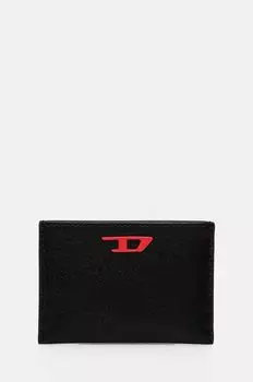 RAVE CARD CASE кожаный футляр для карт Diesel, черный
