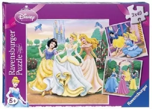 Ravensburger, Пазл 3в1, Принцессы Диснея, 3х49 шт.
