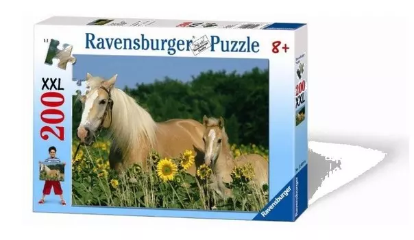 Ravensburger, пазл, XXL, Счастье лошадей, 200 шт.