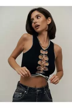 Равон Черный Кроп Mai Collection