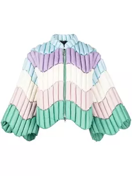 Raxxy пуховик с узором Wave, разноцветный