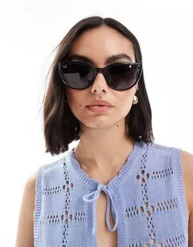 Ray-Ban – Большие черные круглые солнцезащитные очки