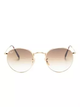 Ray-Ban градиентные солнцезащитные очки в круглой оправе, золотистый