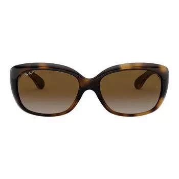 Ray-Ban Jackie Ohh II RB4101 58 мм прямоугольные солнцезащитные очки с градиентом поляризации Ray-Ban, черный/серый