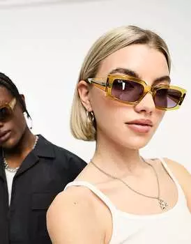 Ray-Ban - Kiliane - Прозрачные желтые прямоугольные солнцезащитные очки
